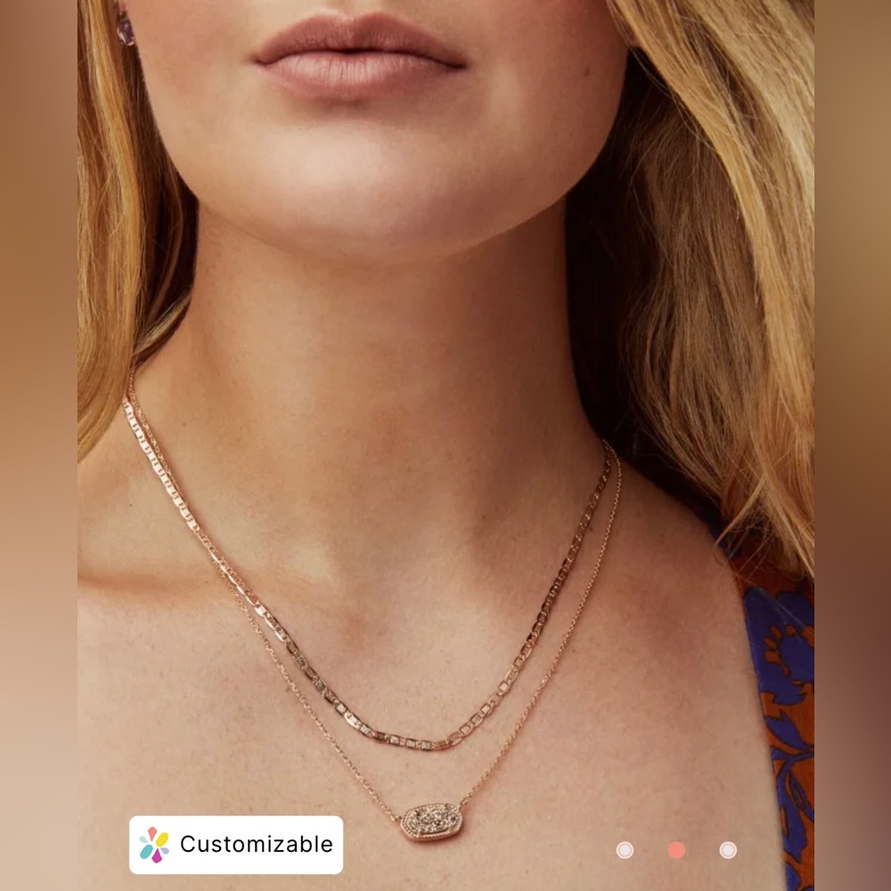 Elisa Rose Gold Multi Strand Drusy Necklace - Picture 2 of 13
